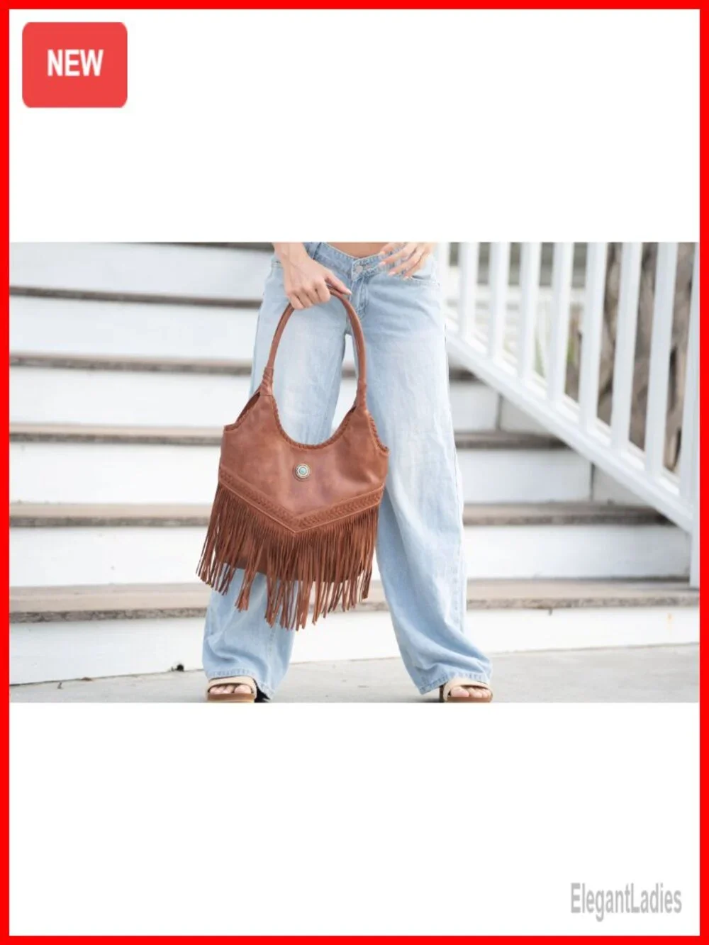 Suede Fringe Hobo Bag with CCW Pocket, Top Handle Tote Shoulder Bag